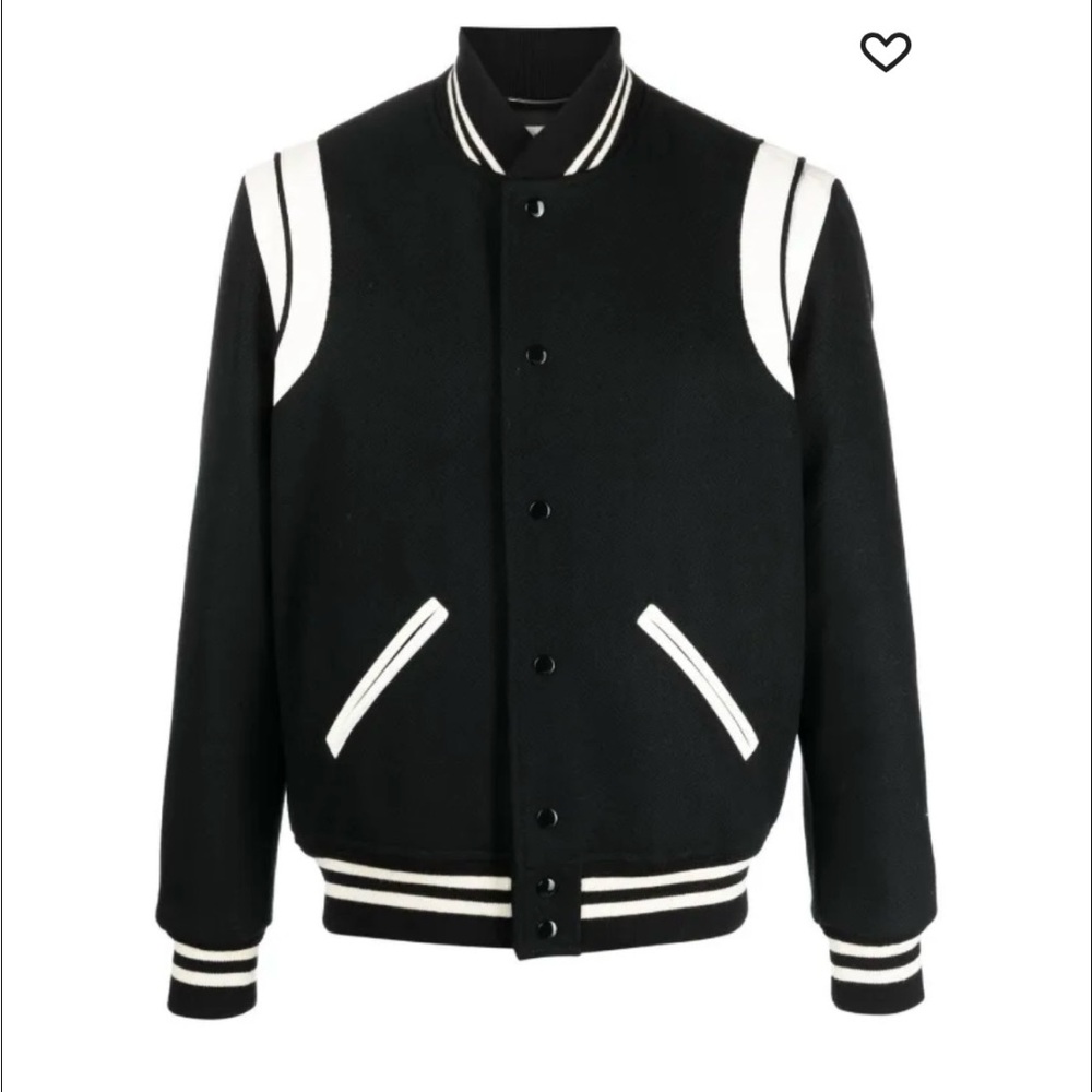Saint Laurent Black and White Varsity Bomber Jacket
Like New
100% Authentic